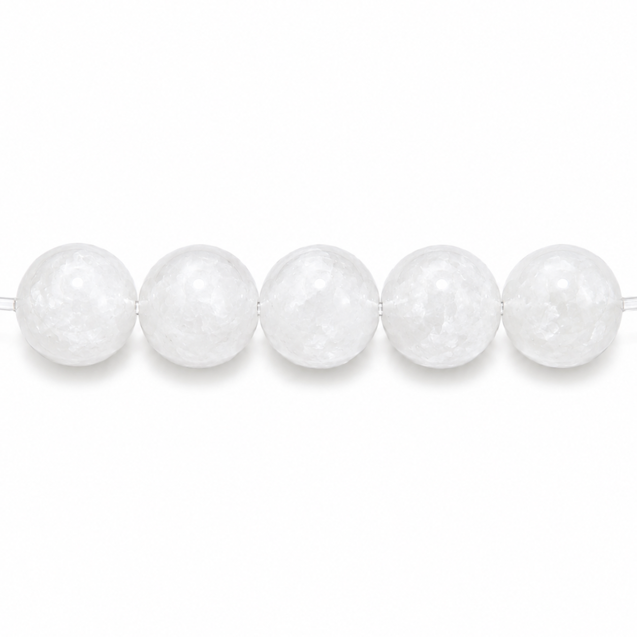 Cloudy White Phantom Quartz Beads