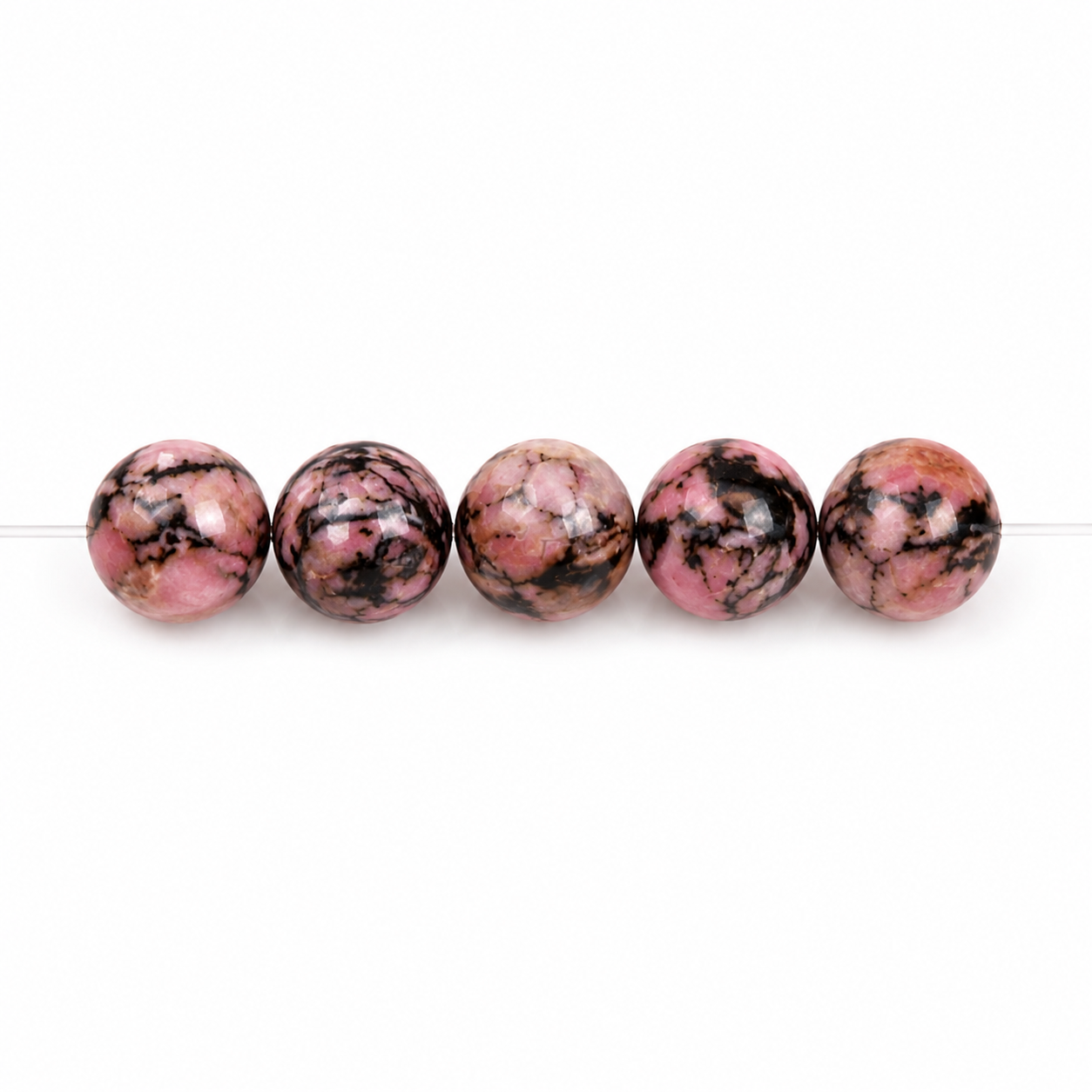 Rhodochrosite Beads - 10mm jewelry component for DIY projects - image 1