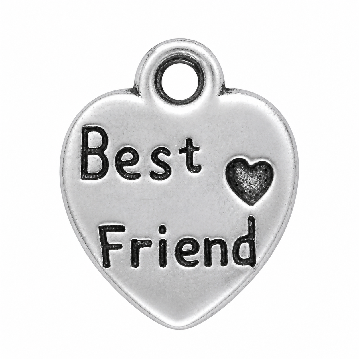 Silver Best Friend Heart Tag jewelry component for DIY projects - image 1