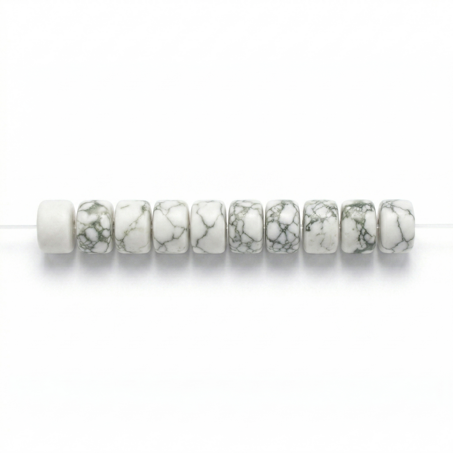White Veined Spacer Beads jewelry component for DIY projects - image 1