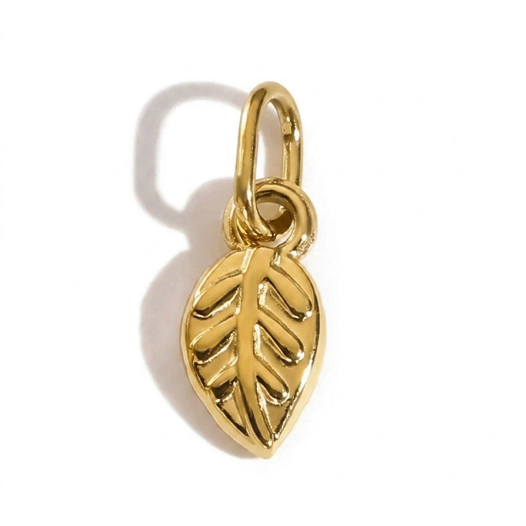 Gold Leaf Pendant jewelry component for DIY projects - image 1