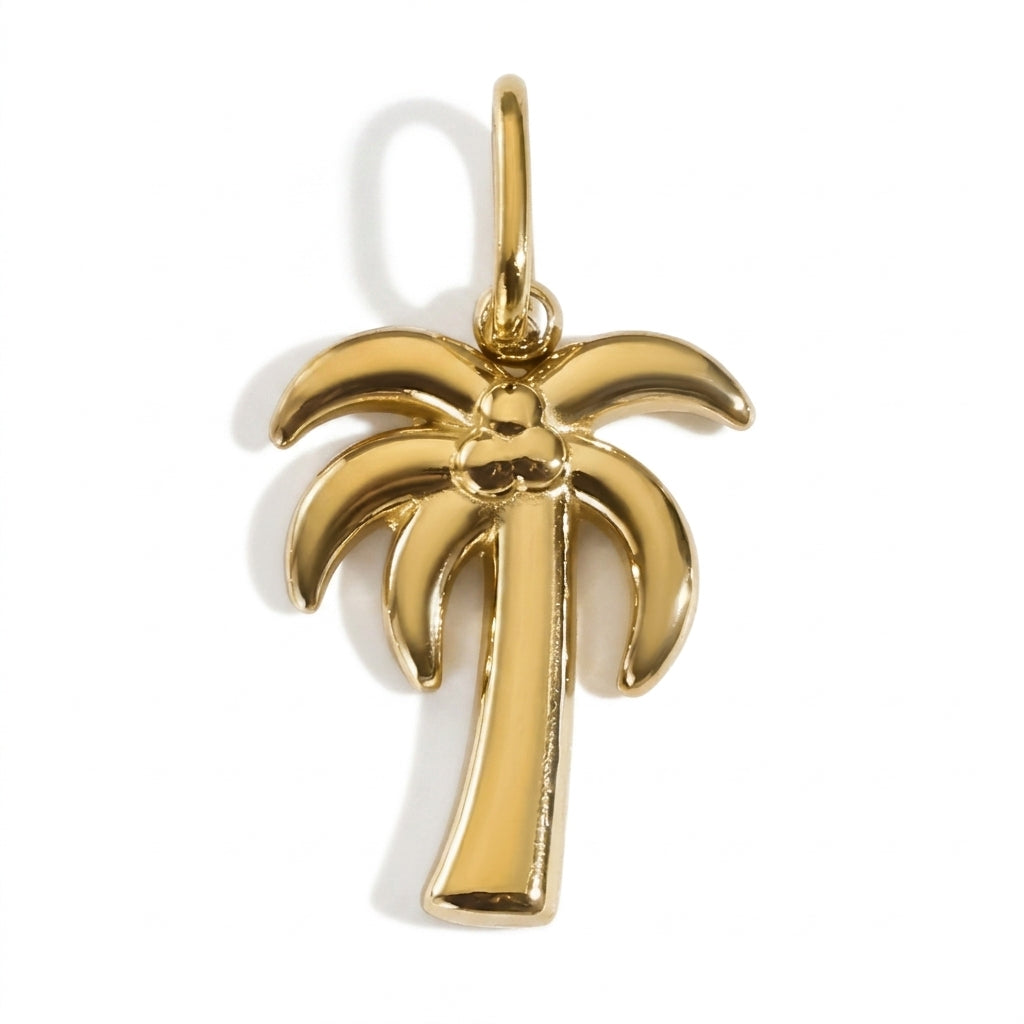 Gold Palm Tree Pendant jewelry component for DIY projects - image 1