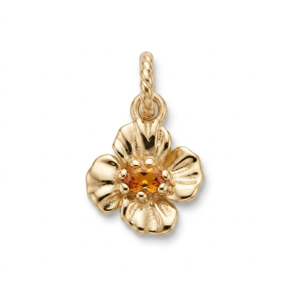 Gold Flower Pendant jewelry component for DIY projects - image 1