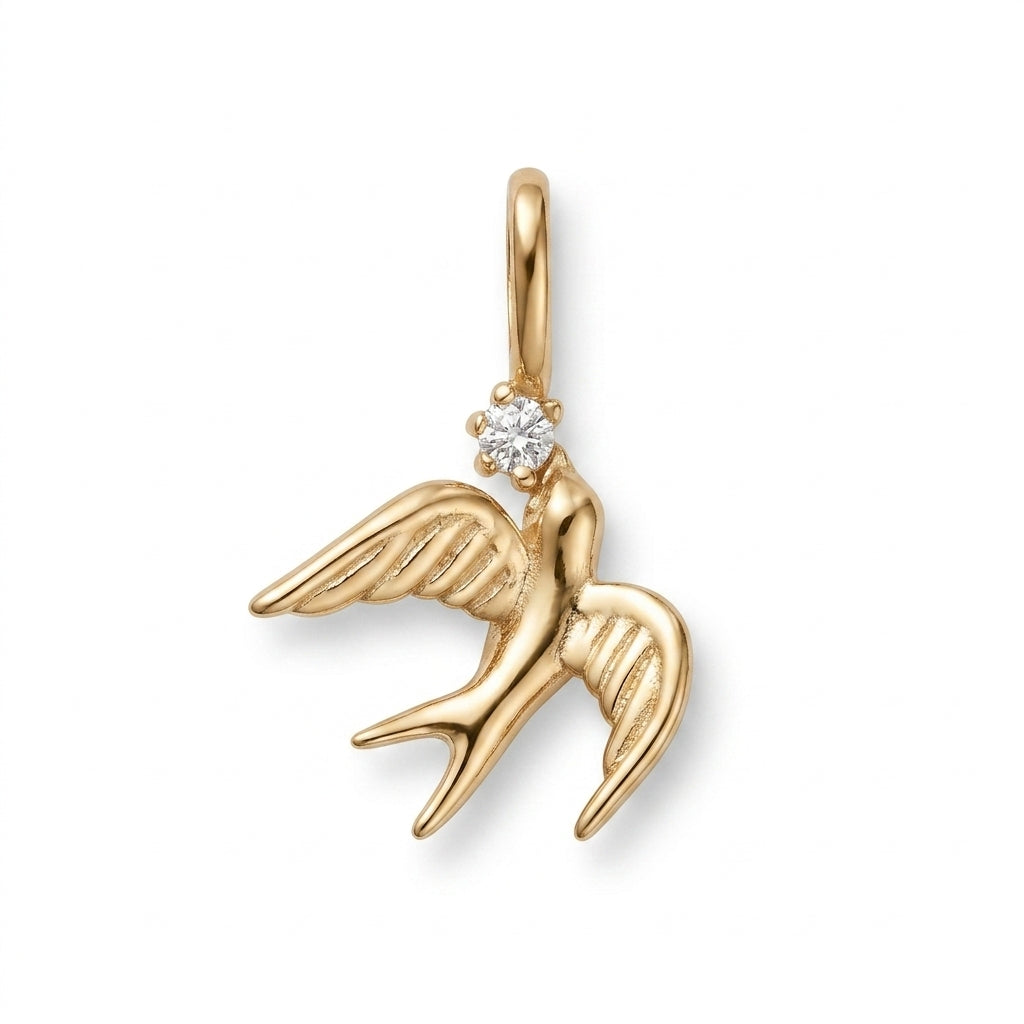 Gold Swallow Pendant jewelry component for DIY projects - image 1