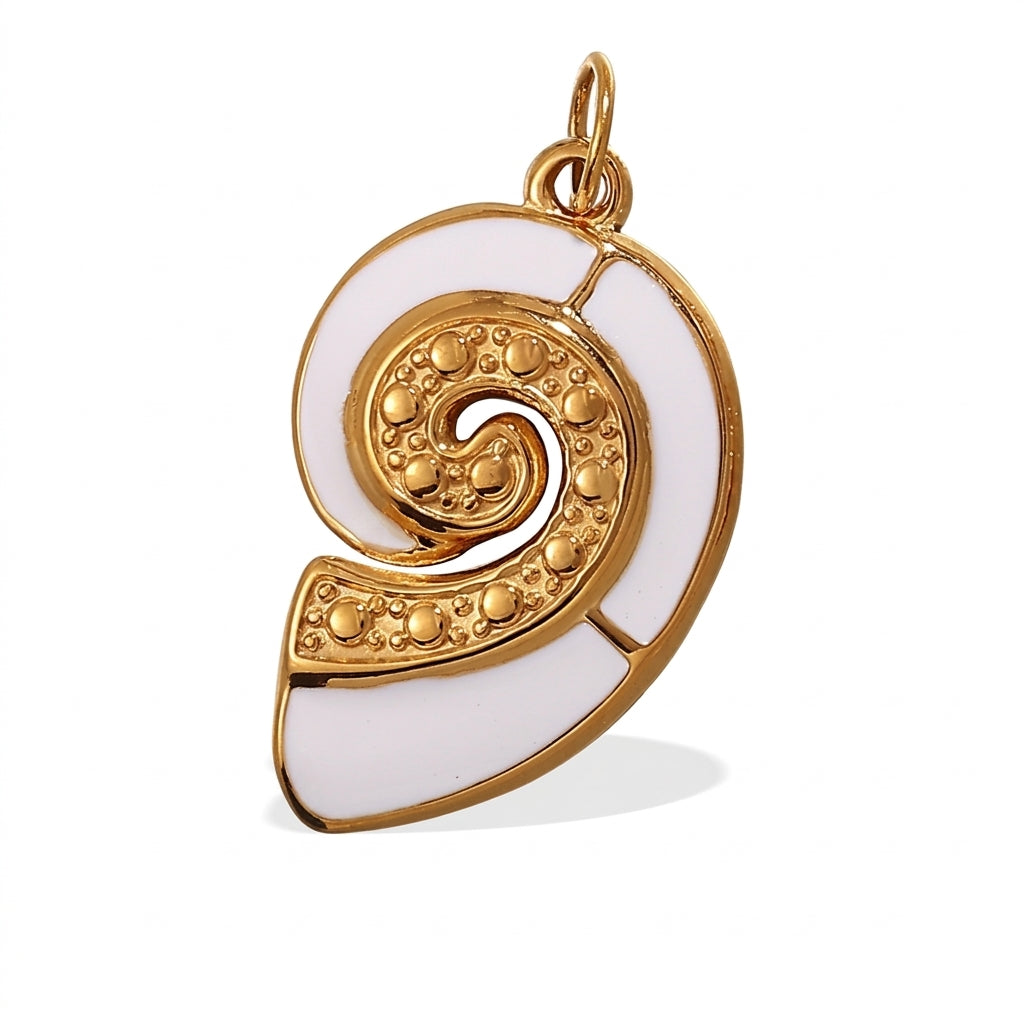 Gold Nautilus Shell Pendant jewelry component for DIY projects - image 1