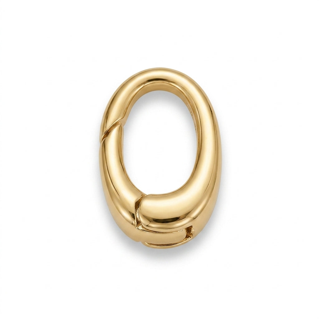 Gold Oval Spring Clasp jewelry component for DIY projects - image 1