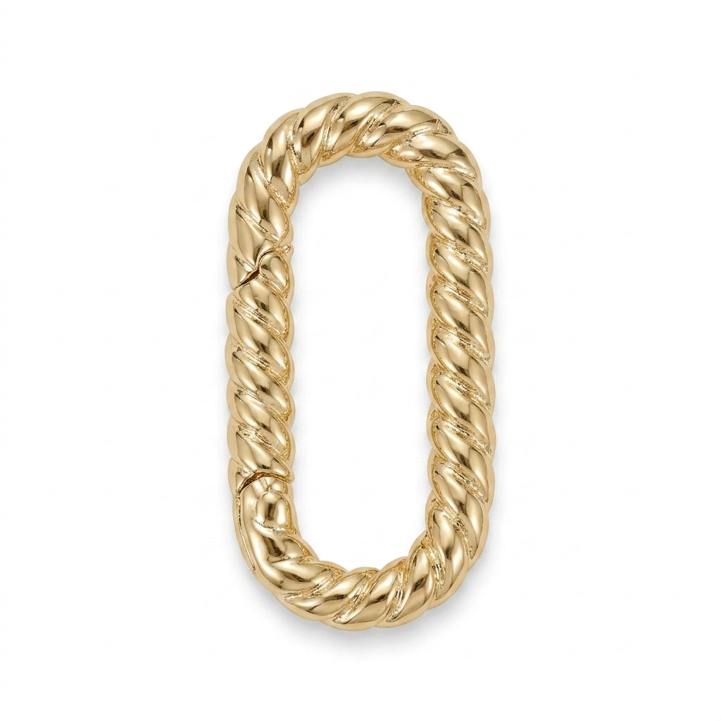 Gold Rope Oval Clasp jewelry component for DIY projects - image 1