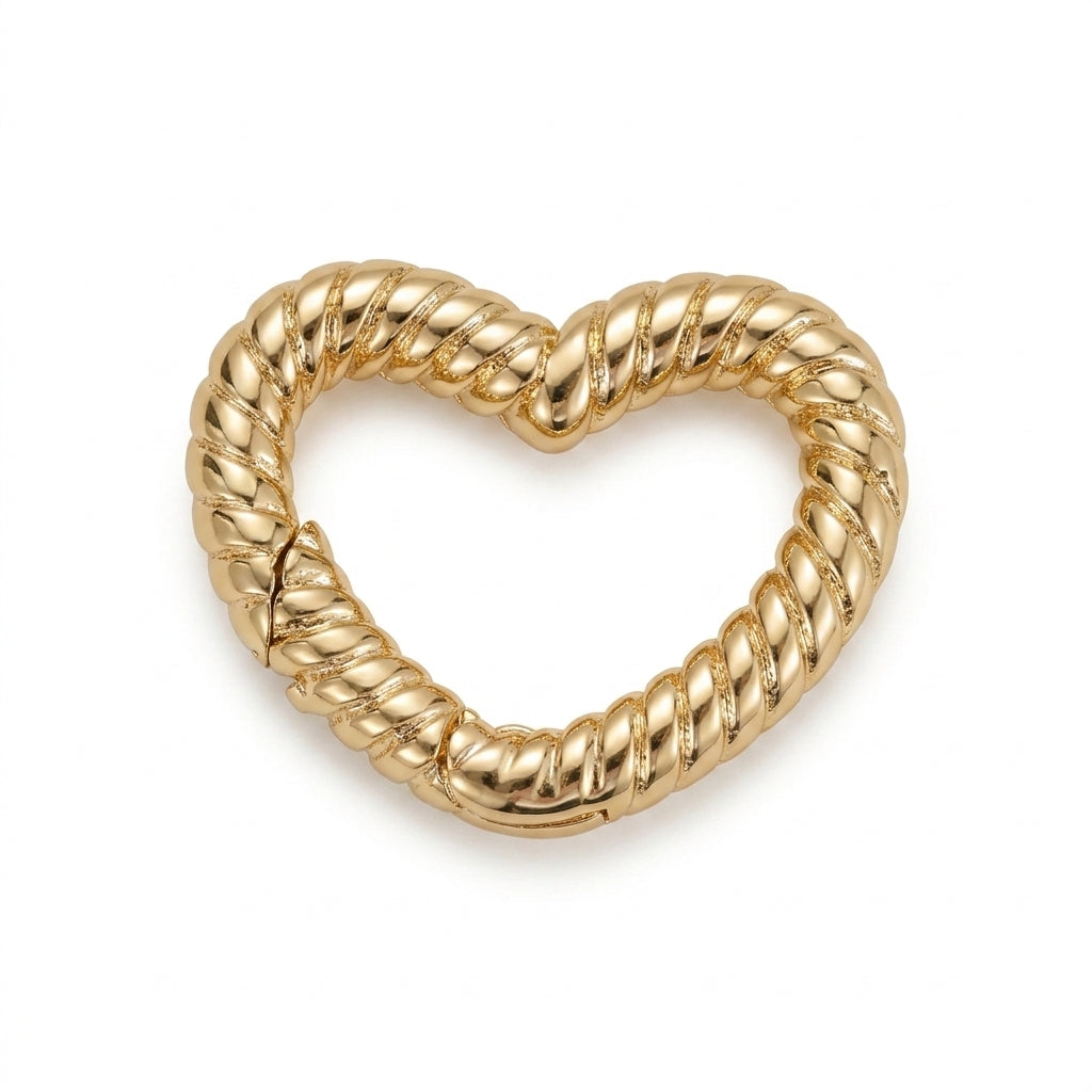 Gold Rope Heart Clasp jewelry component for DIY projects - image 1