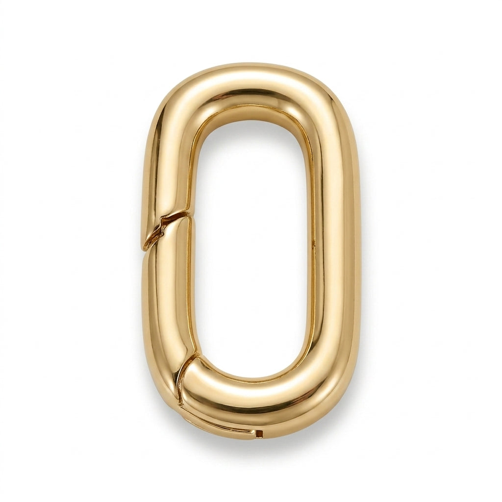 Gold Oval Carabiner Clasp jewelry component for DIY projects - image 1
