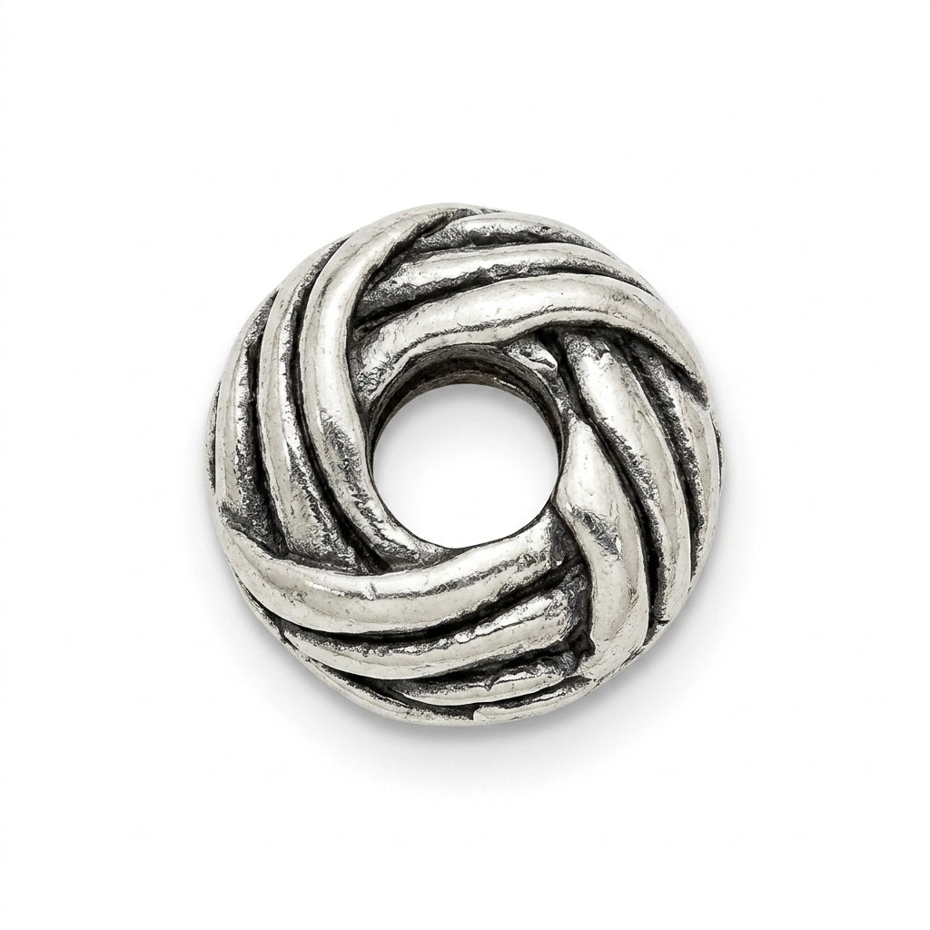 Tibetan Silver Swirl Spacer Bead jewelry component for DIY projects - image 1
