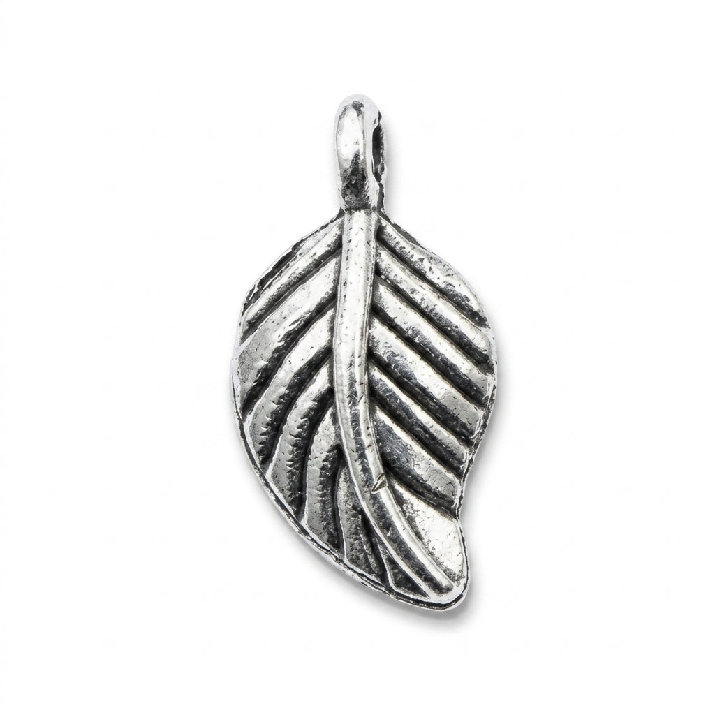 Silver Leaf Pendant jewelry component for DIY projects - image 1