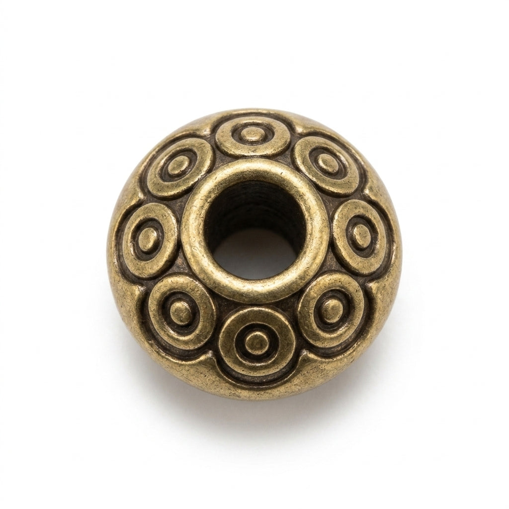 Antique Gold Circle Spacer Bead jewelry component for DIY projects - image 1