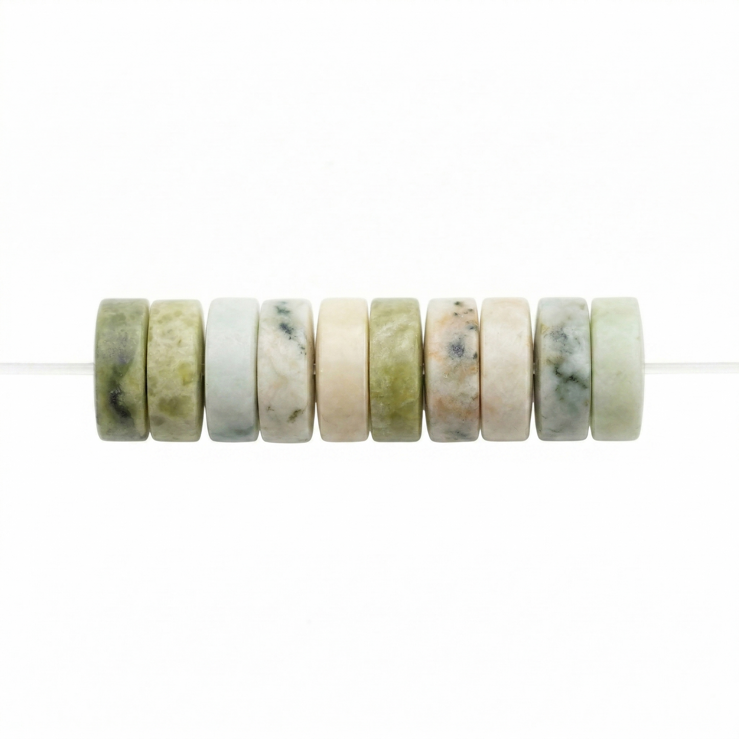 Flower Jade Heishi Beads jewelry component for DIY projects - image 1