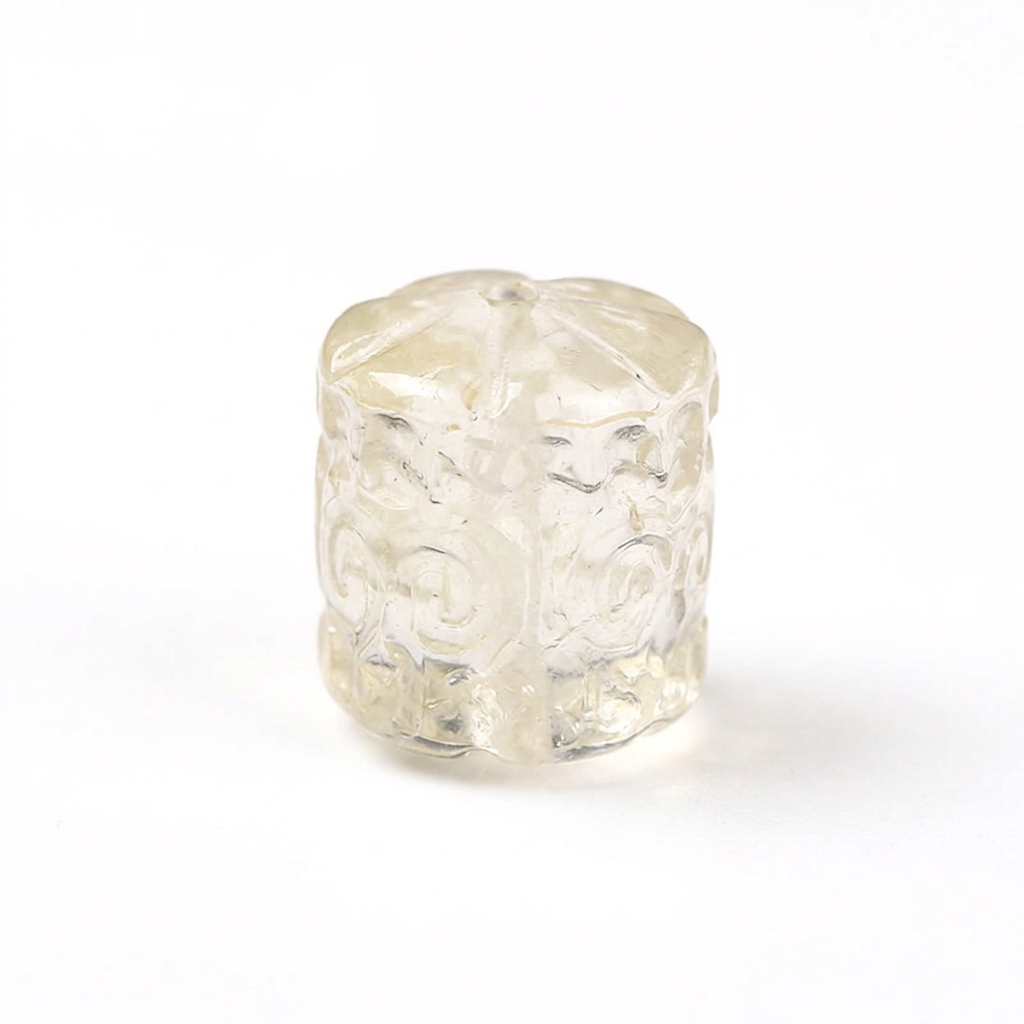 Cream Xiuyan Jade Cylinder Bead jewelry component for DIY projects - image 1