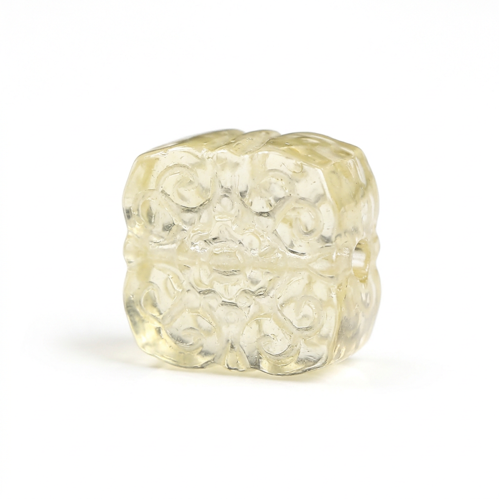 Yellow Xiuyan Jade Bead jewelry component for DIY projects - image 1