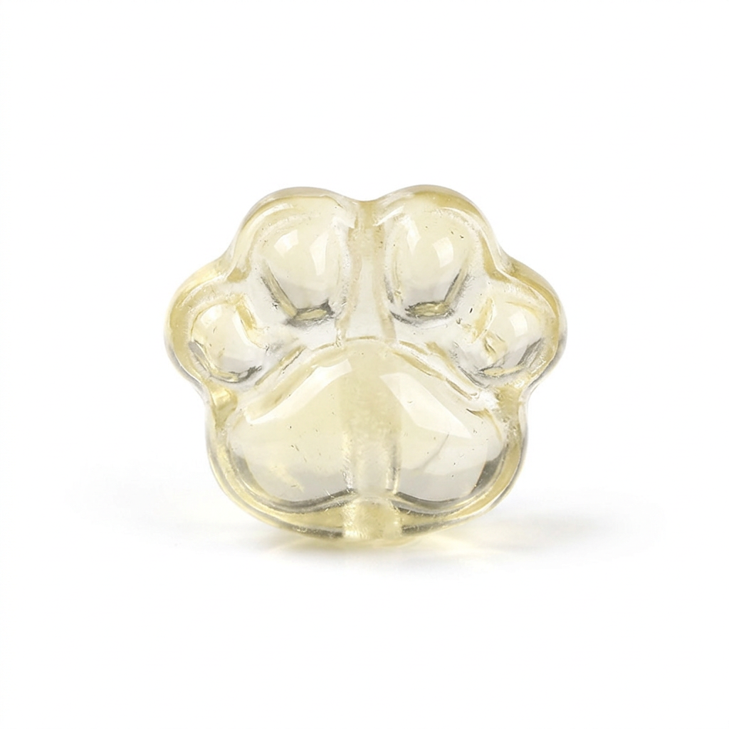 Yellow Xiuyan Jade Paw Bead jewelry component for DIY projects - image 1