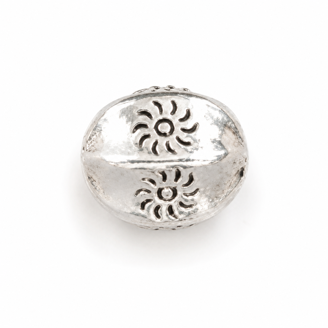 Tibetan Silver Sun Buckle jewelry component for DIY projects - image 1