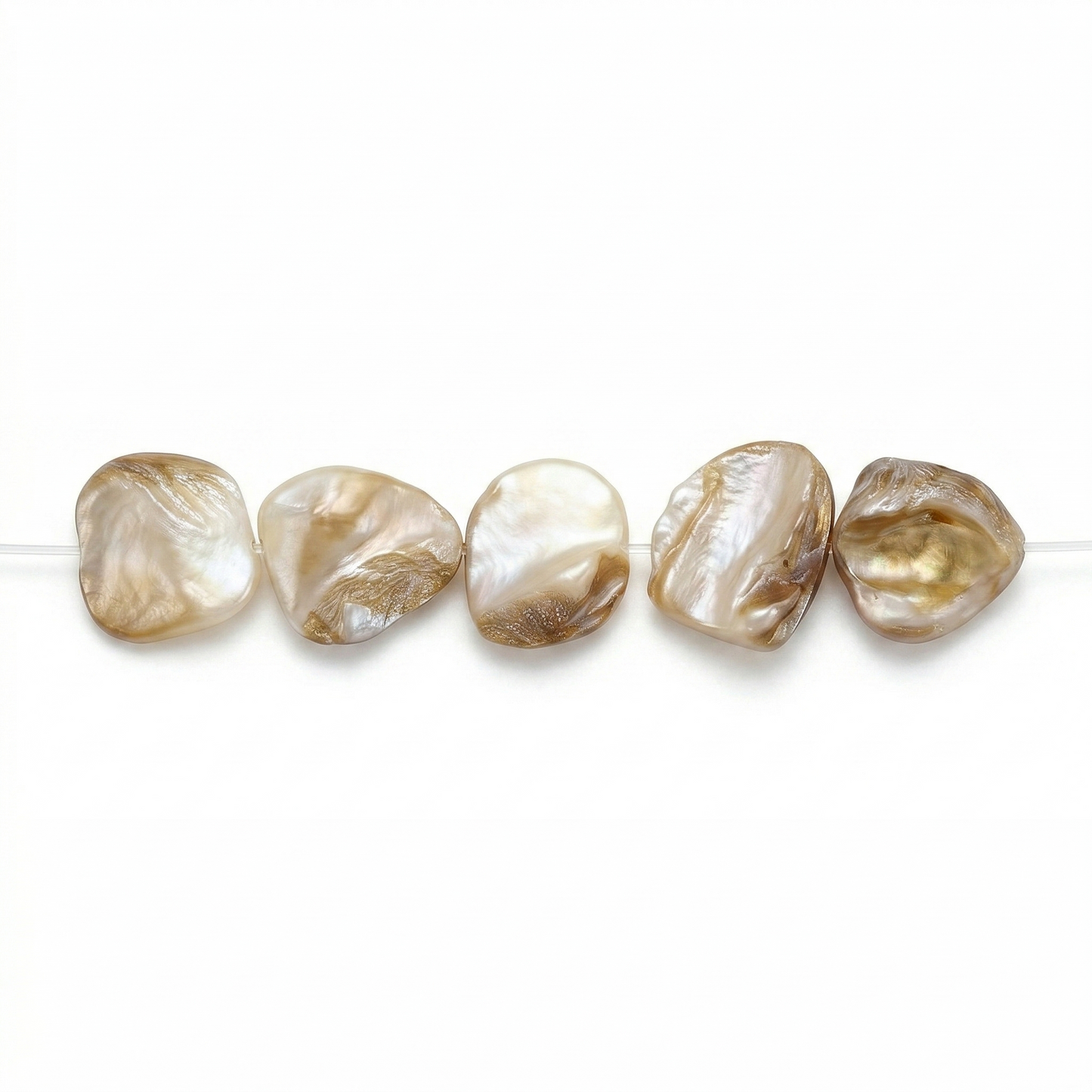 Freshwater Shell Nugget Beads jewelry component for DIY projects - image 1