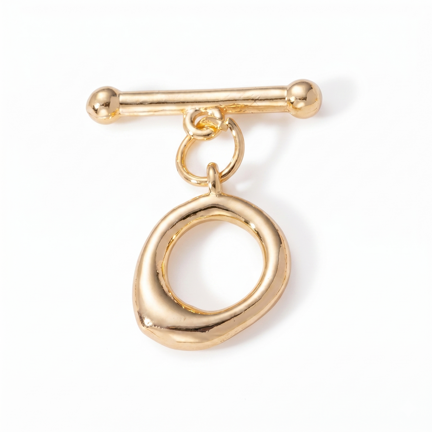 Gold Oval Toggle Clasp jewelry component for DIY projects - image 1