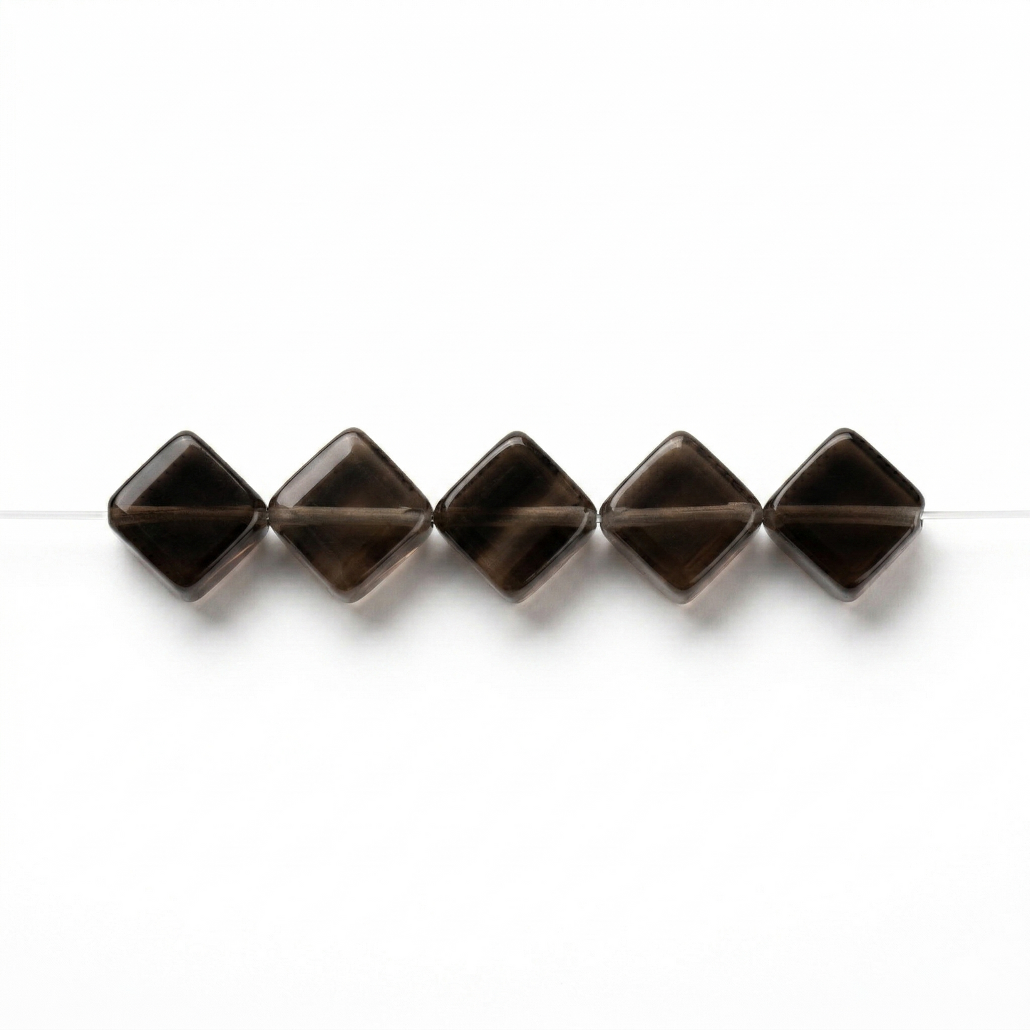 Smoky Quartz Pyramid Beads