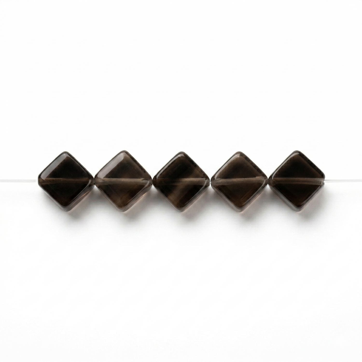 Smoky Quartz Pyramid Beads
