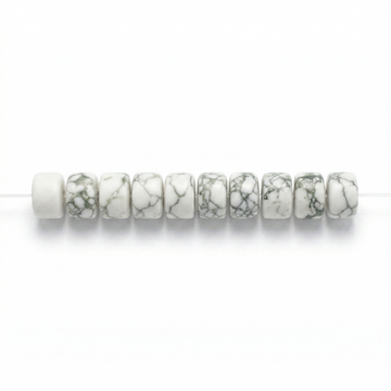 White Veined Spacer Beads