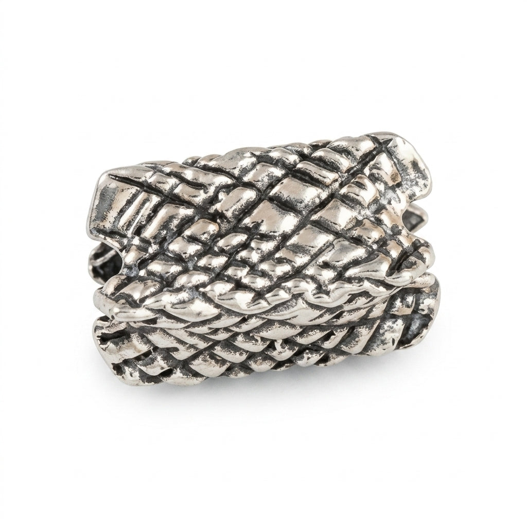 Tibetan Silver Braided Tube Buckle