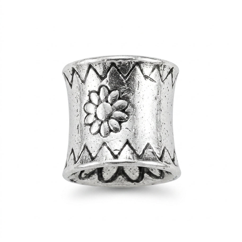 Tibetan Silver Floral Tube Buckle